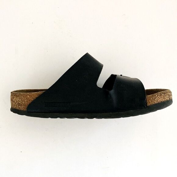 Birkenstock Black Leather Sandals Regular Width US size 6-6.5 Boho Beach Coastal - Picture 7 of 14